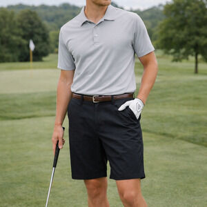 NWT Urban Pipeline Mens Short 38x11 Black MaxFlex Tech Pocket Stretch Chino Flat